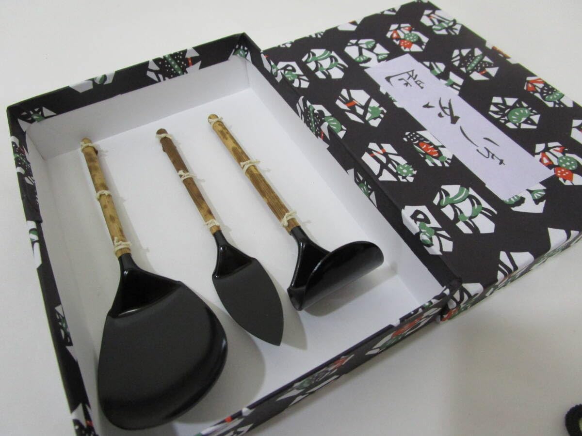 Amazon.co.jp: 風流庵 灰道具 灰形 造り 黒 三本組 灰匙 (風炉用) 化粧